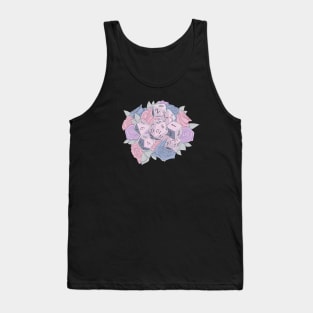 Pink, Purple, and Blue Flower Dice Tank Top